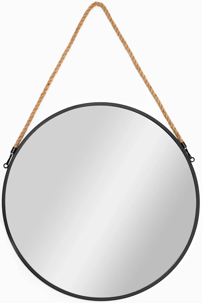 Okrúhle Retro zrkadlo na lane Rozmer zrkadla: priemer 50cm