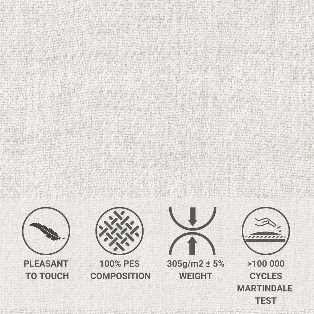 Krémová čalúnená dvojlôžková posteľ s úložným priestorom s roštom 160x200 cm Baleine – Maison de Rêve