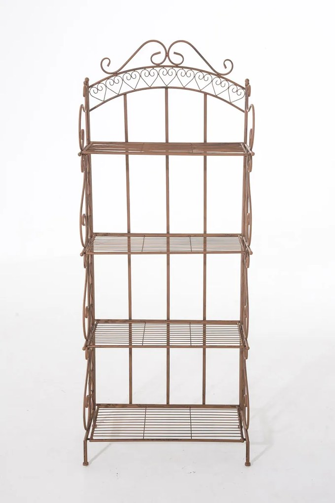 Kovová polica regál Anja - Hnedá antik