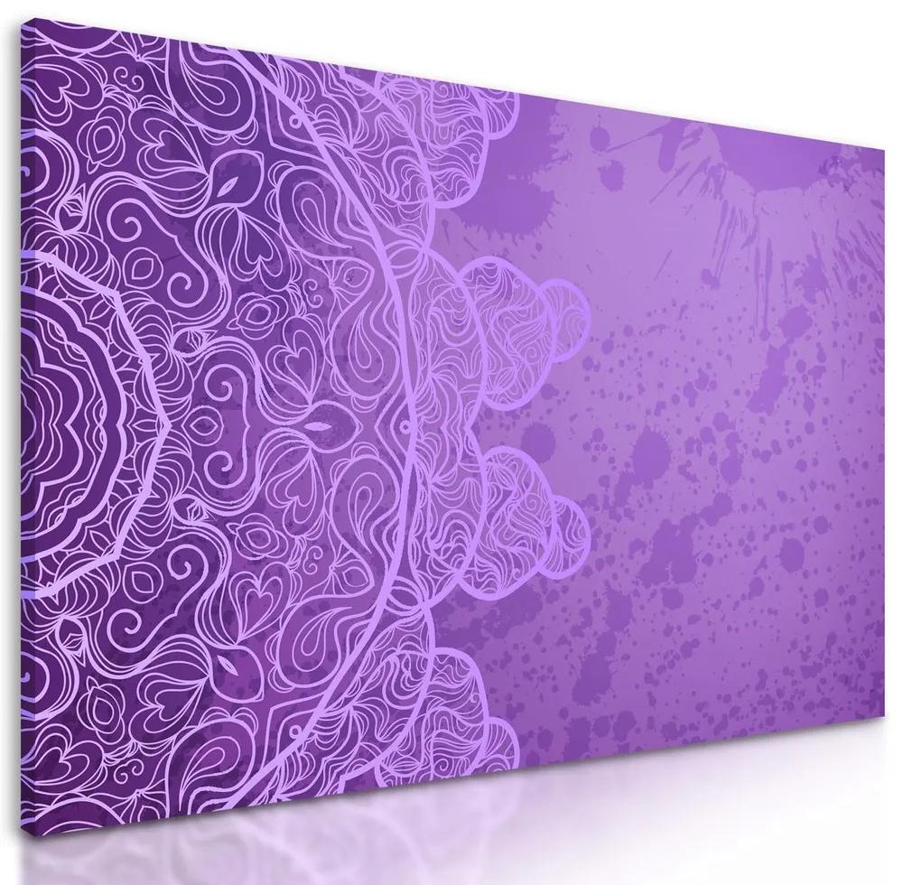 Obraz fialová Mandala s abstraktnými prvkami