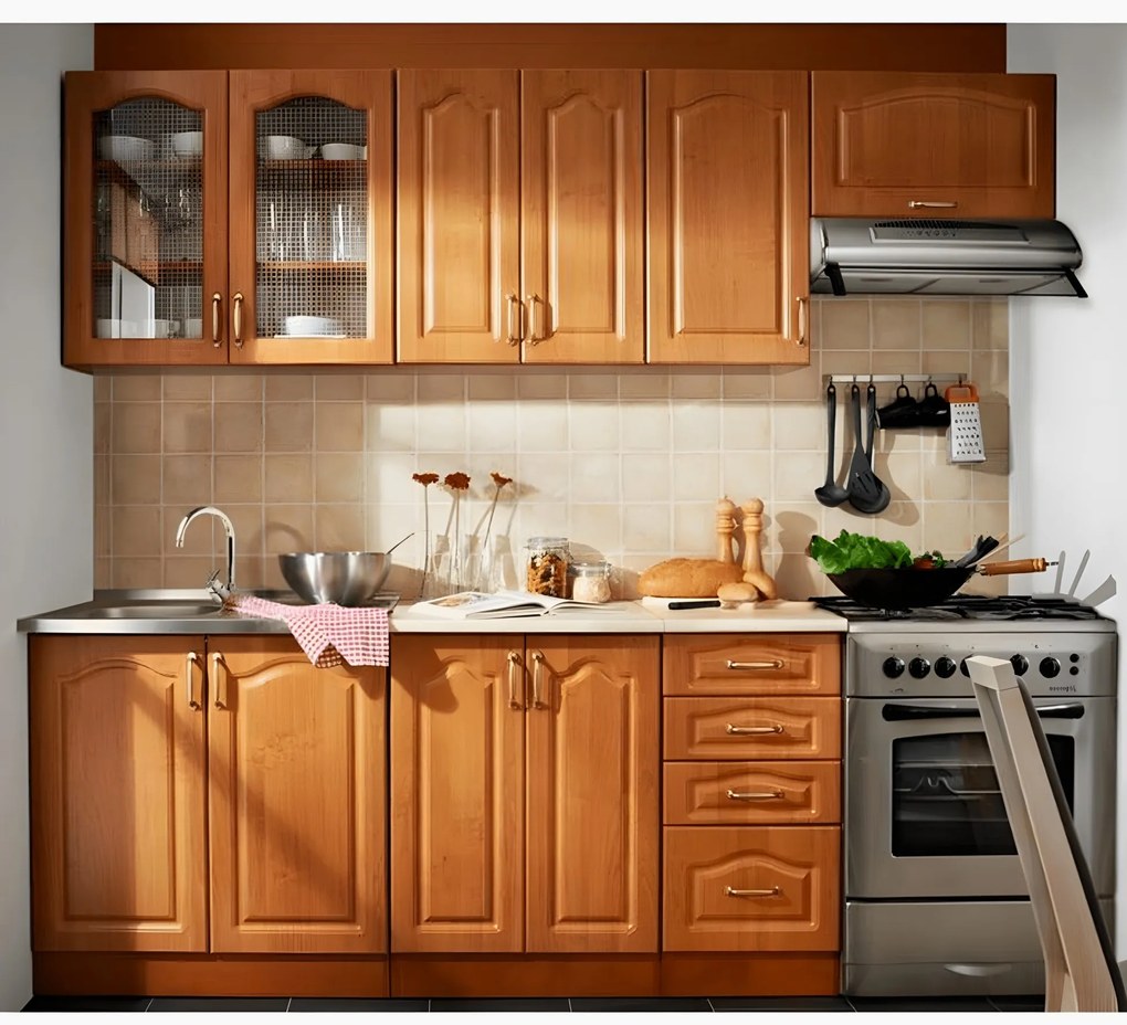 Kuchyňa Leite MDF klasik 240 cm. Vlastná spoľahlivá doprava až k Vám domov. 788685
