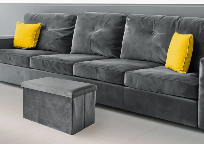 Úložná taburetka DIEGO XL grafitová