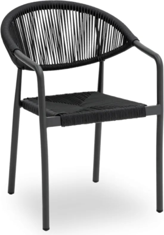 STAR záhradná stolička s podrúčkami antracit