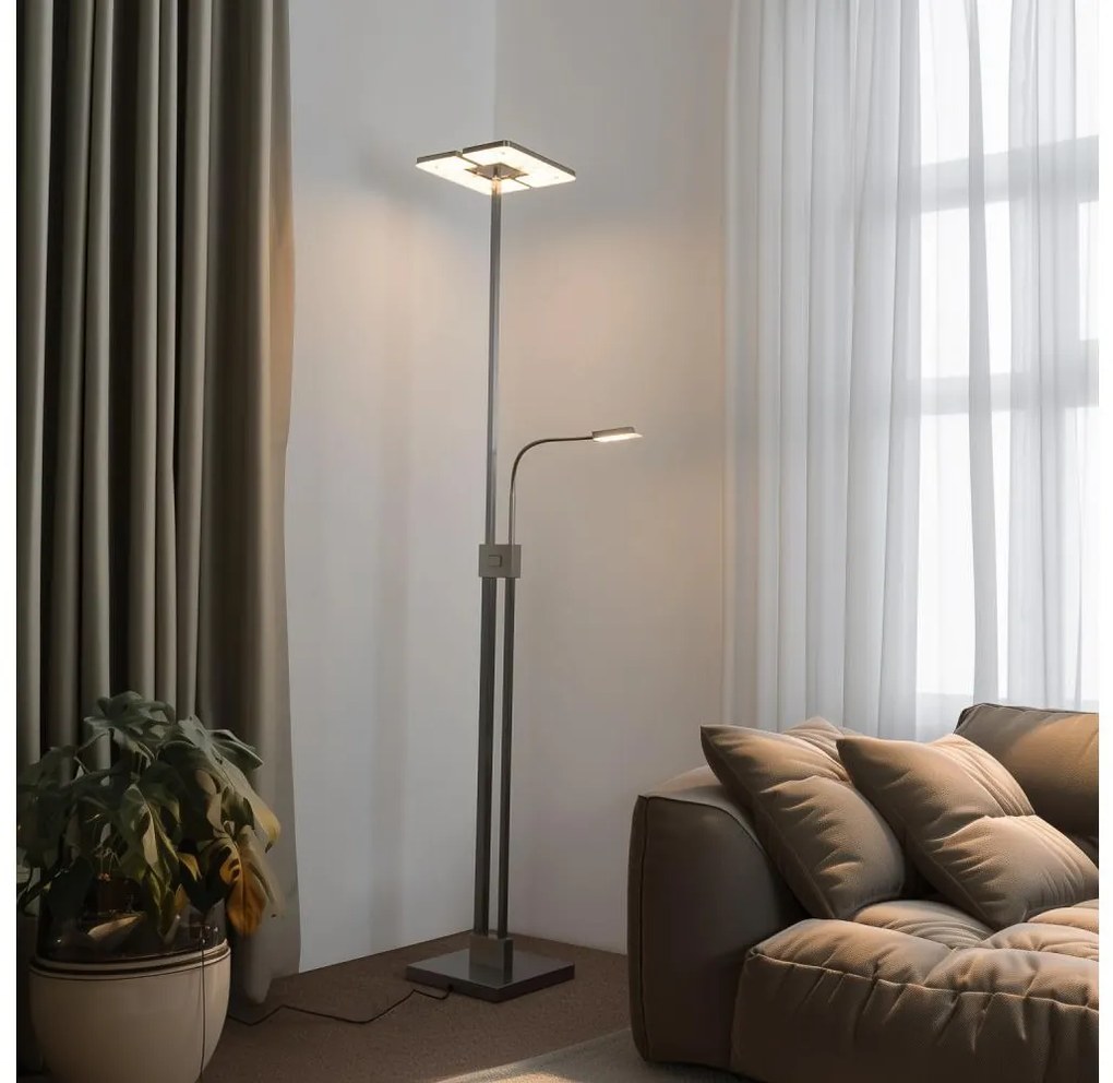 Eglo 33182 -LED Stmievateľná stojacia lampa SOLANO 1xLED/26W/230V+1xLED/3,2W chróm