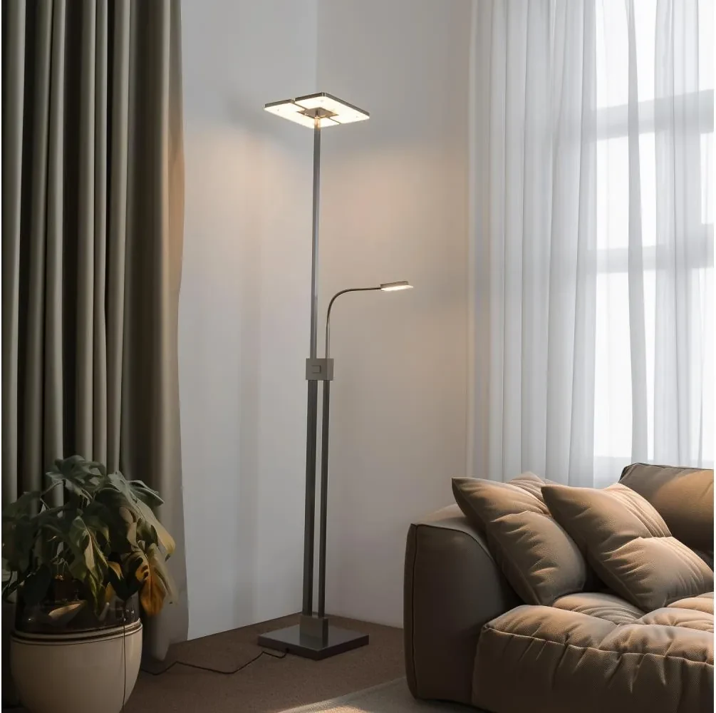 Eglo 33182 -LED Stmievateľná stojacia lampa SOLANO  1xLED/26W/230V+1xLED/3,2W chróm | BIANO