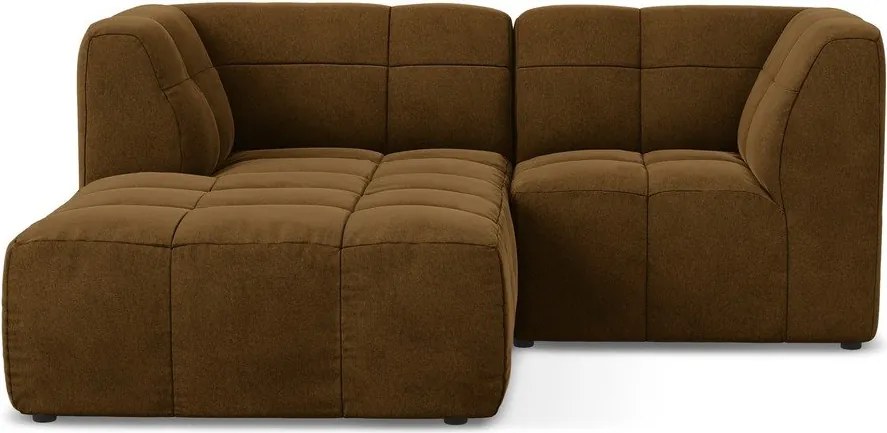 Zamatová rohová pohovka v horčicovej farbe (ľavý roh/s leňoškou) Aloha – Makamii