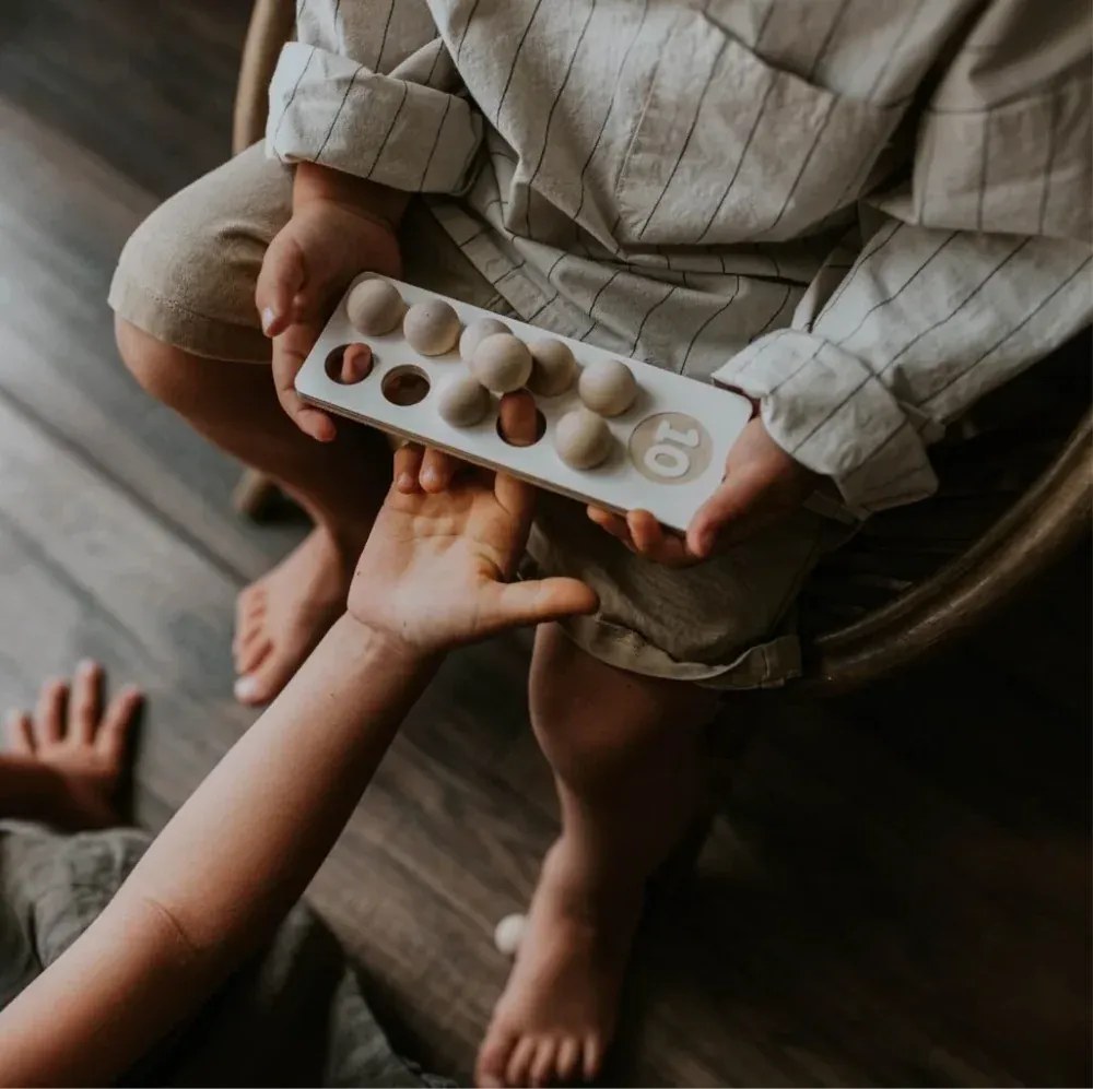 Čísla - drevené guličky