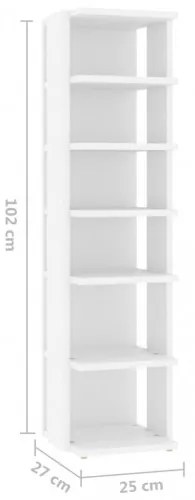 vidaXL Skrinka na topánky biela 25x27x102 cm drevotrieska-