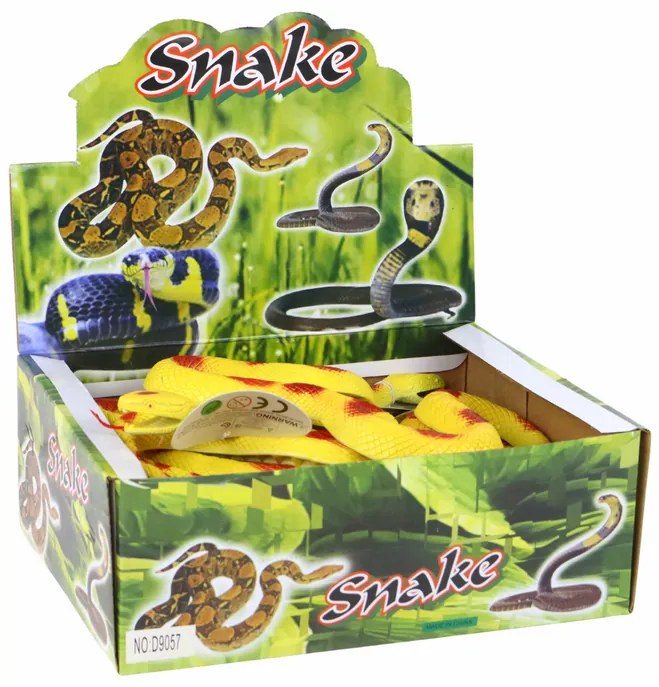 Lean Toys Gumený hadík – žltý s červenými bodkami