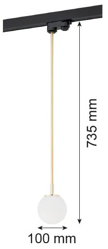 Argon 4308 - Luster na tyči do lištového systému BANG 1xG9/6W/230V mosadz