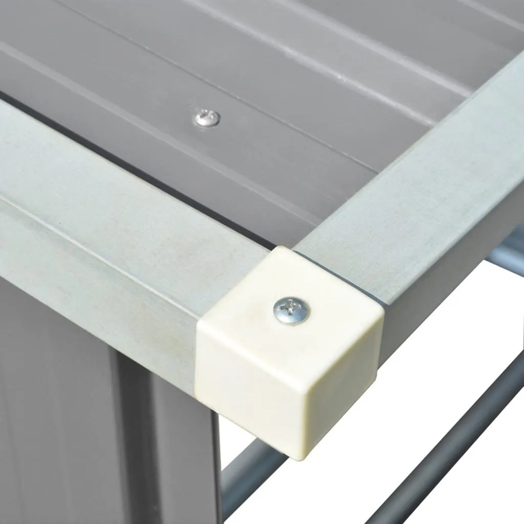 Záhradná kôlňa na drevo z galvanizovanej ocele 163x83x154 cm sivá