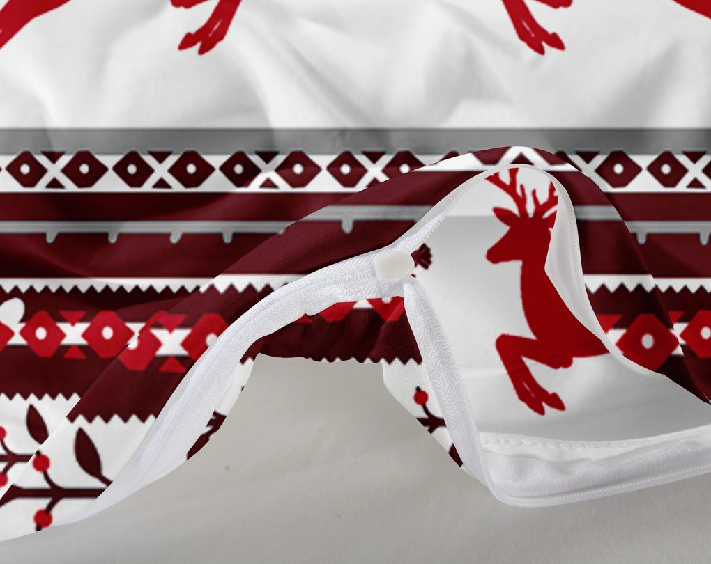 Obliečky z mikrovlákna JELEŇ A VLOČKA červené