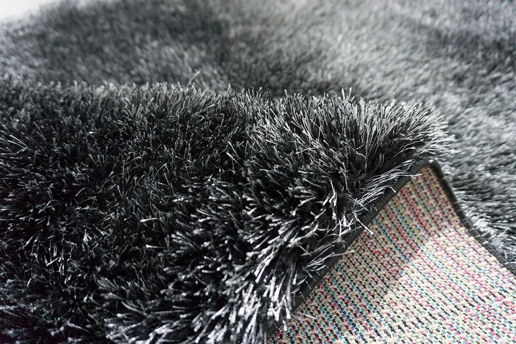 BE Koberec Seven Soft 7901 BLACK GREY – čierny obdĺžnikový Rozmer: 160x230 cm