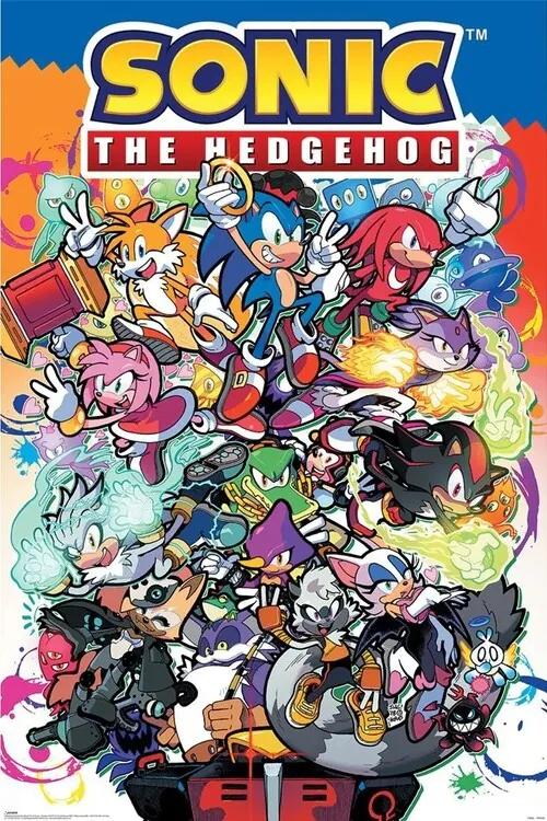 Plagát, Obraz - Sonic The Hedgehog - Sonic Comic Characters, (61 x 91.5 cm)
