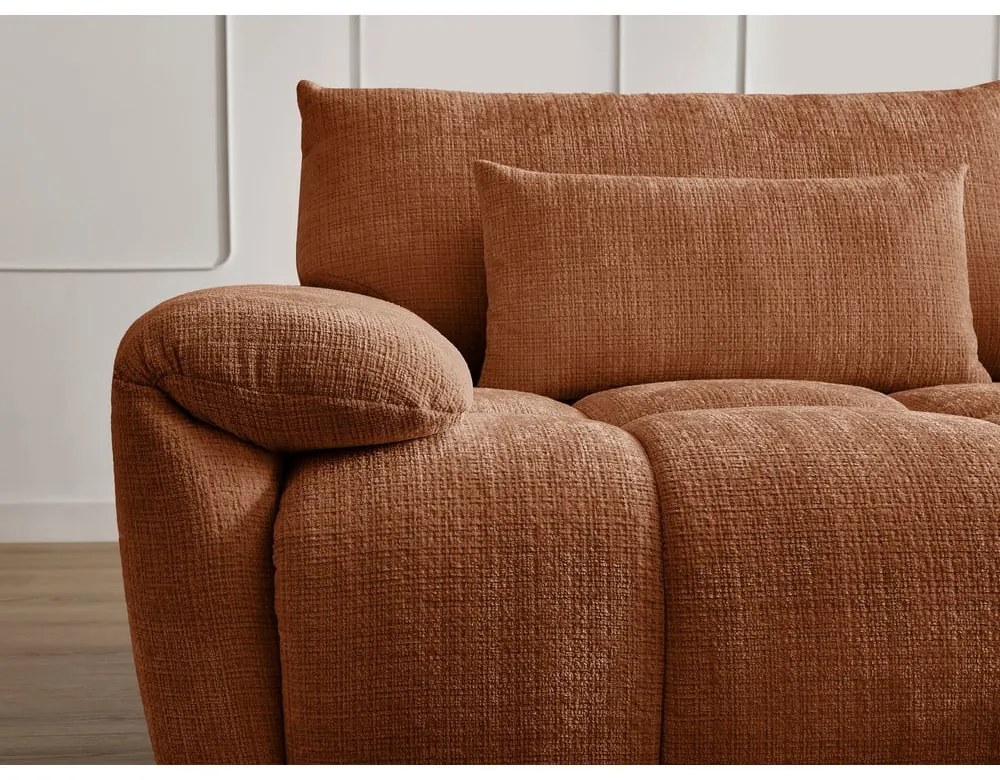 Ženilková pohovka v tehlovej farbe 264 cm Ivane – Bobochic Paris