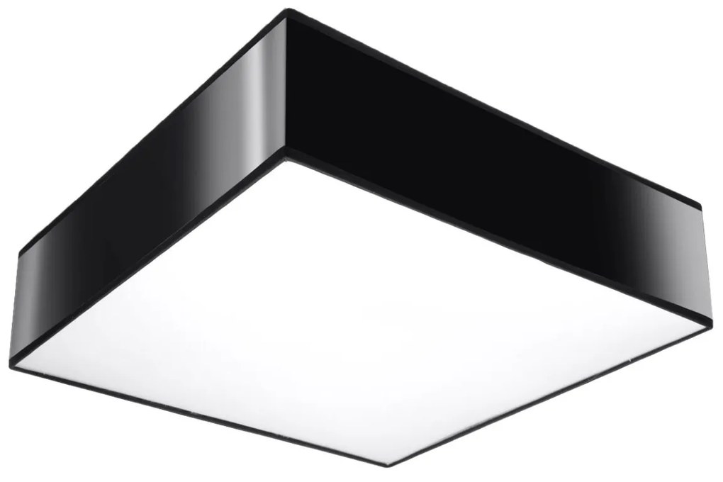 Stropné svietidlo Horus, 1x čierne plastové tienidlo, (biely plast), (35 cm)