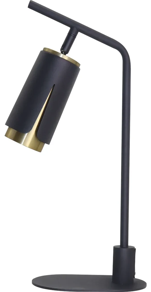 Stolná lampa Flower, 1x čierne/zlaté kovové tienidlo, b