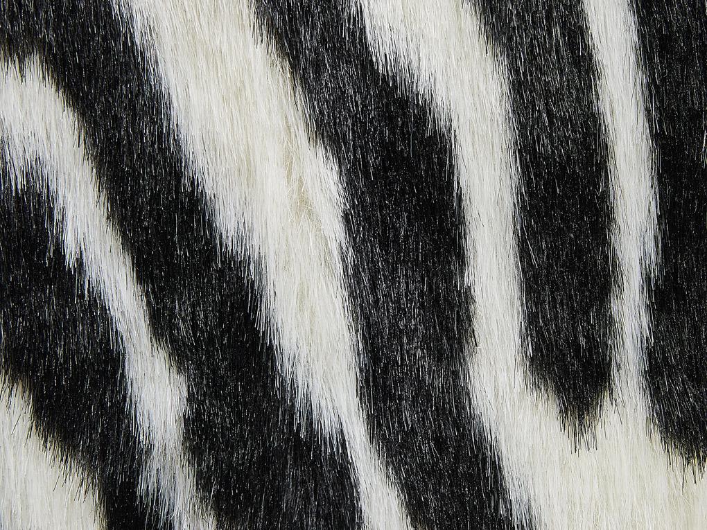 Koberec so vzorom zebry čierny NAMBUNG Beliani