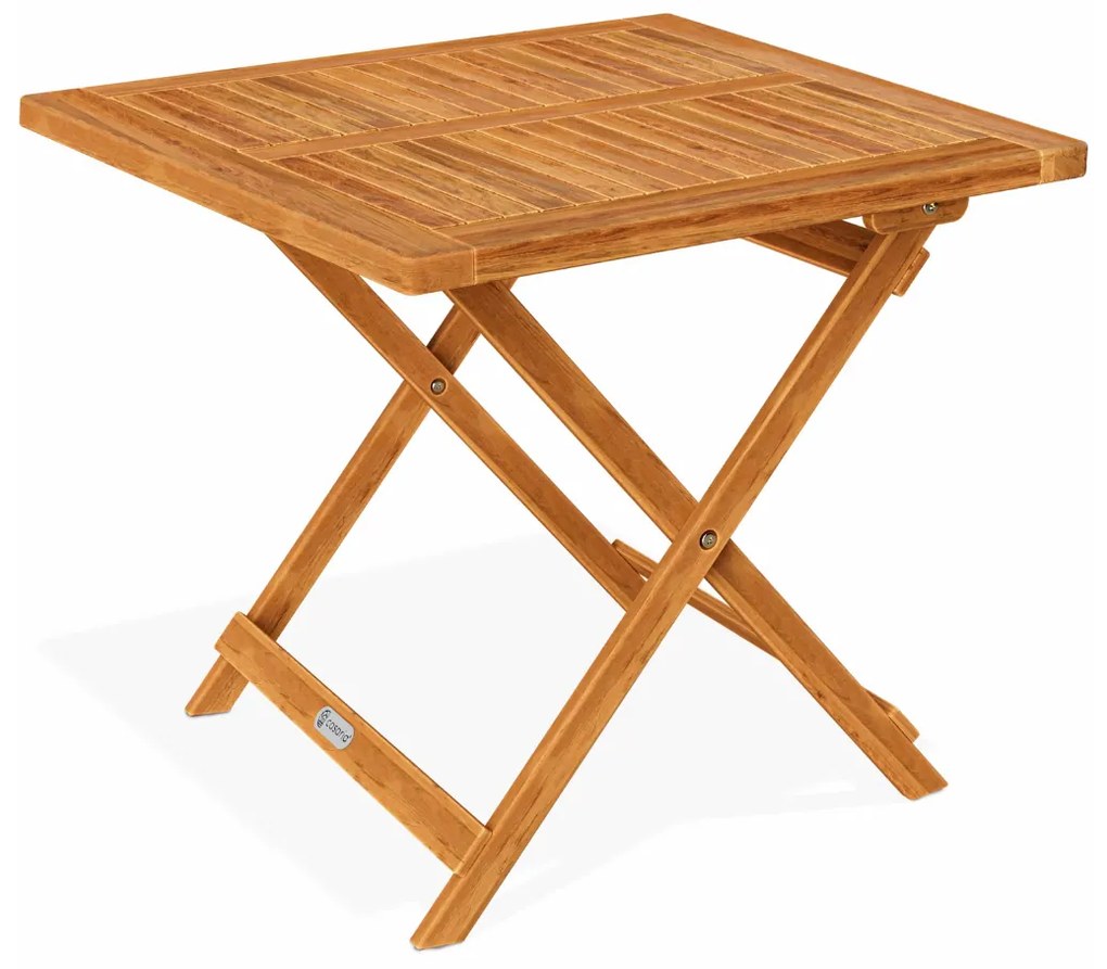Casaria Drevený odkladací stolík z ALEK, 70x70x73cm, hnedá