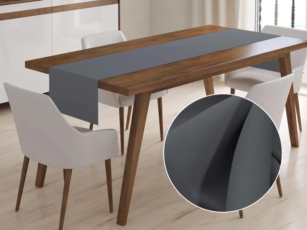 Biante Dekoračný behúň na stôl Rongo RG-076 Sivý 20x180 cm