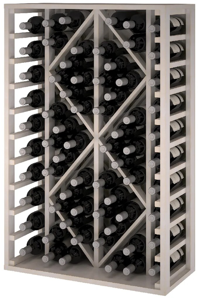 Regál na víno TORAL II Materiál a odtieň: Borovice s bielym nátěrem