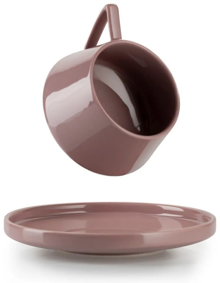 Porcelánová šálka s podšálkou Luna Pink 200 ml