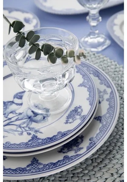 26-dielna jedálenská sada, biela/modrá, porcelán