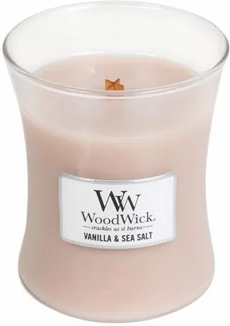Sviečka oválna váza WoodWick Vanilka a morská soľ, 275 g