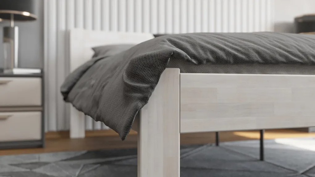 Posteľ Fava 180x200 cm, bielený buk