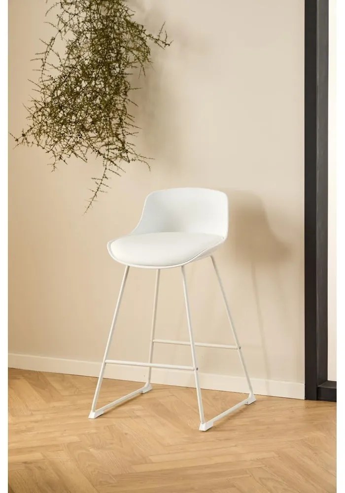 Biela barová stolička (výška sedadla 66 cm) Tina – Actona