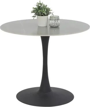 Okrúhly jedálenský stôl Paola, 90 cm, šedá imitácia mramoru%