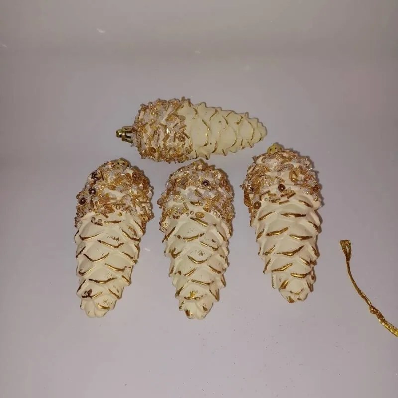 DECOLED Dekorace, šišky 4 ks, 11 cm