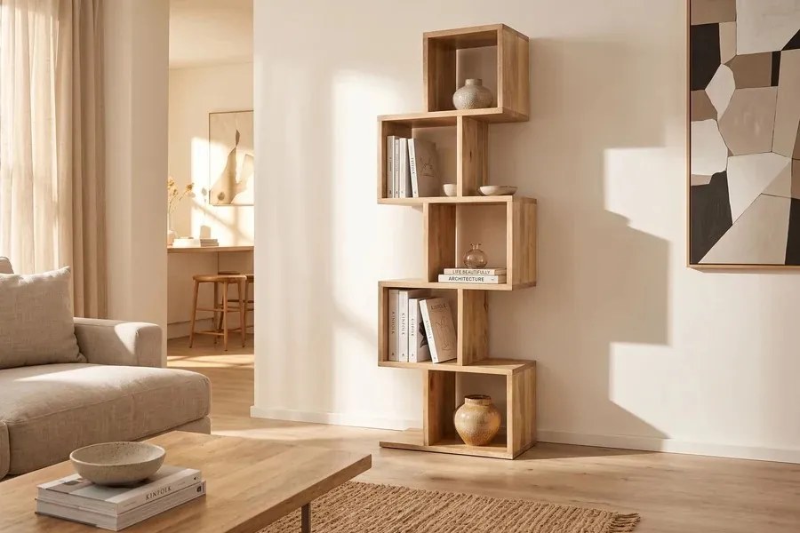 Dizajnový regál Timber 150 cm prírodné mango