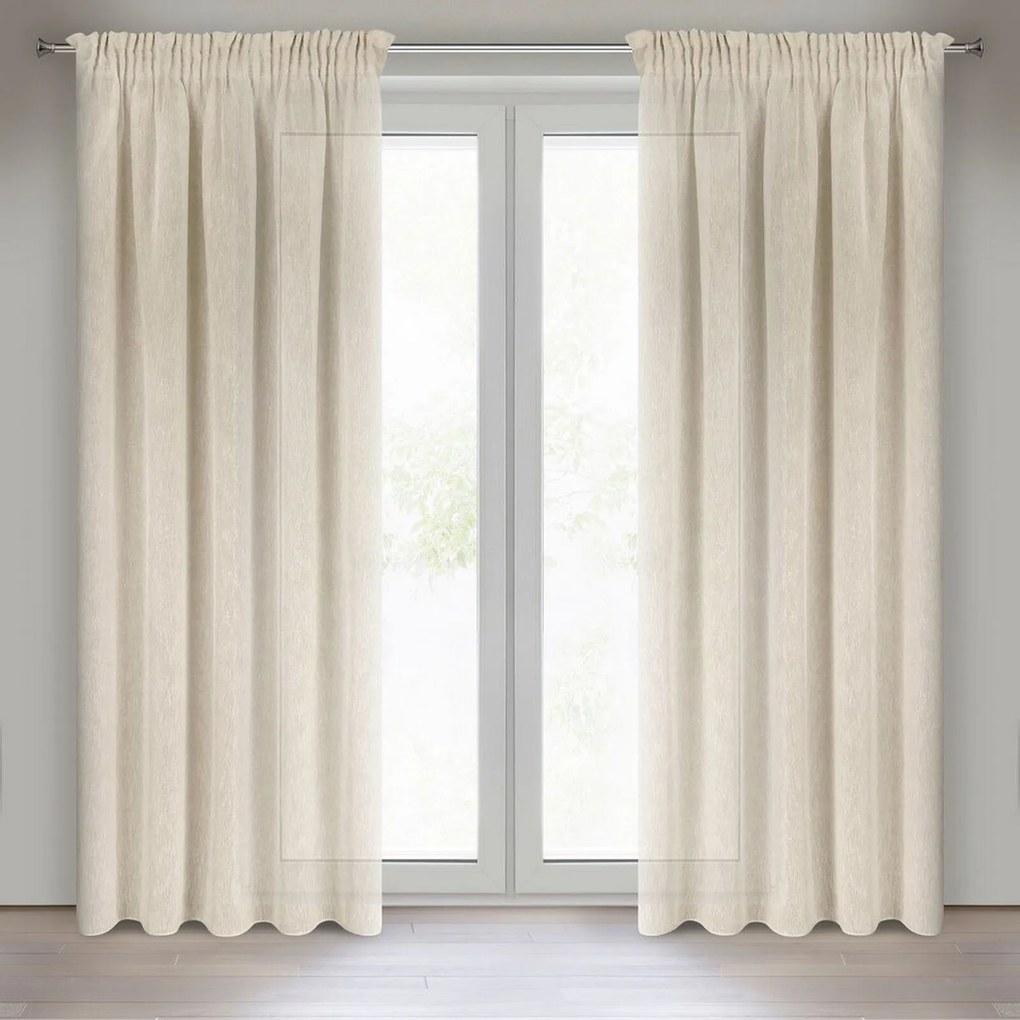 ZÁVES NA PÁSKE ANGELICA 140X270 CM BÉŽOVÁ