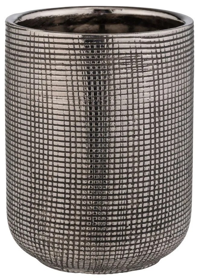 Keramický téglik na zubné kefky v striebornej farbe Rivara – Wenko