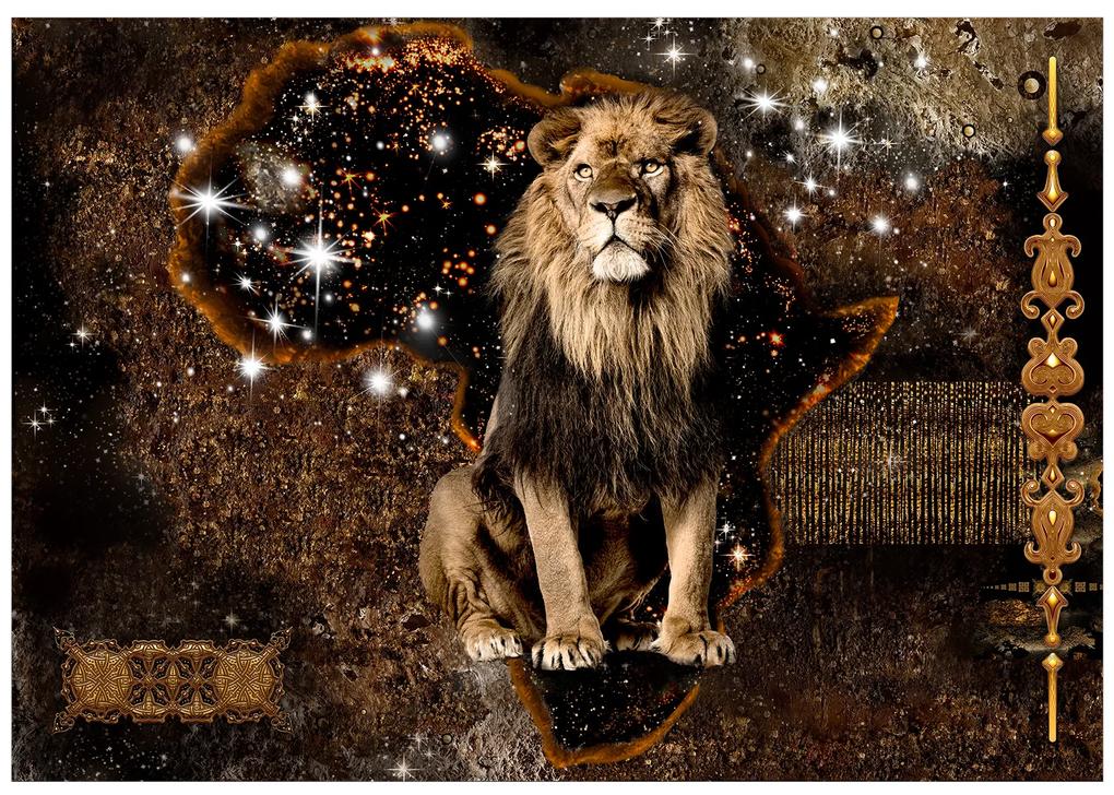 Artgeist Fototapeta - Golden Lion Veľkosť: 100x70, Verzia: Premium