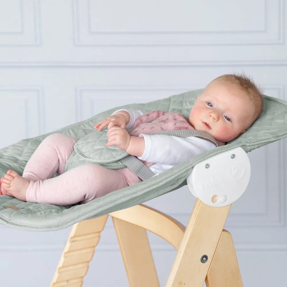 Jedálenská stolička vo svetlozeleno-prírodnej farbe Style Born Up 2in1 – Roba
