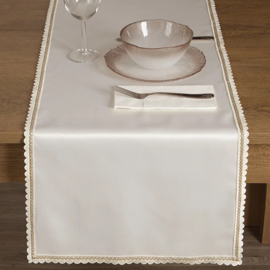 BEHÚŇ NA STÔL LACE 40X180 CM KRÉMOVÝ