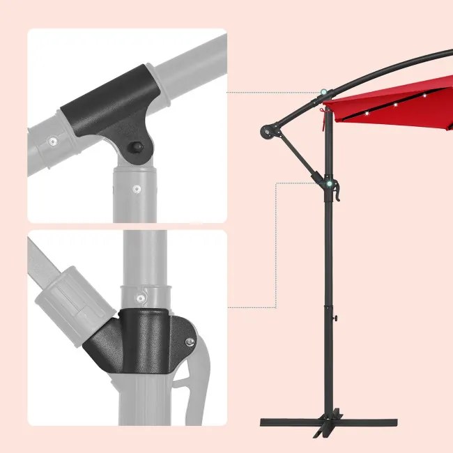 Záhradný slnečník s LED osvetlením GPU118R01