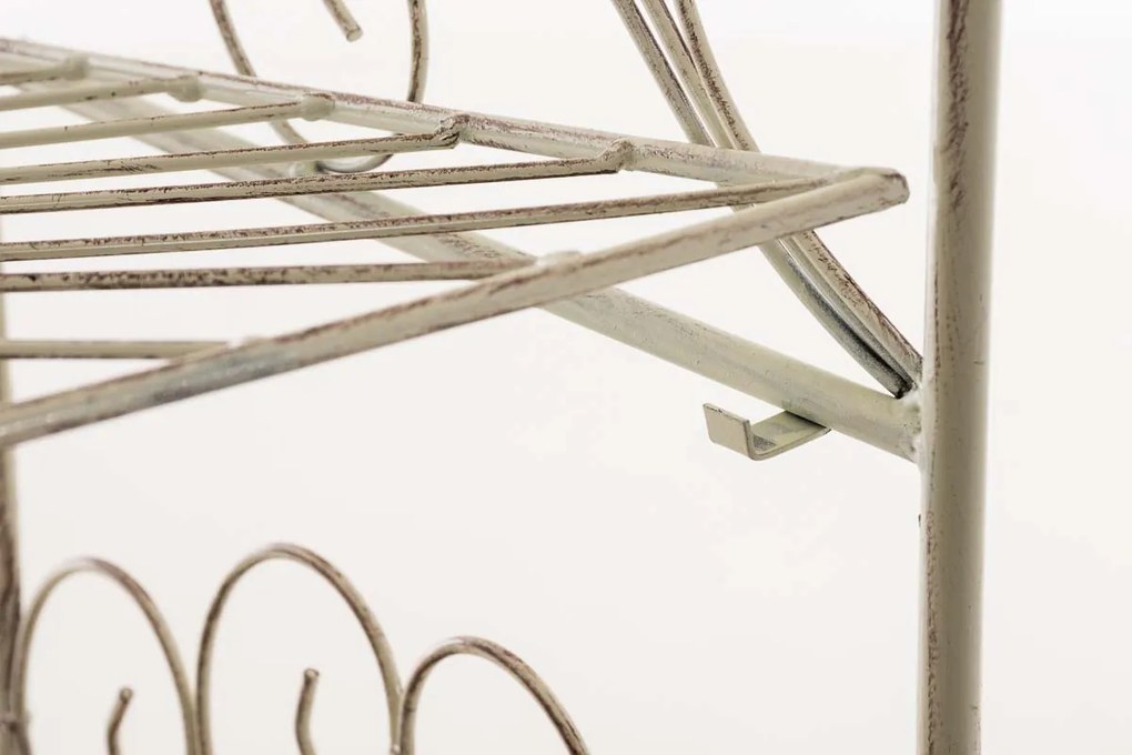 Kovová polica regál Maia - Krémová antik