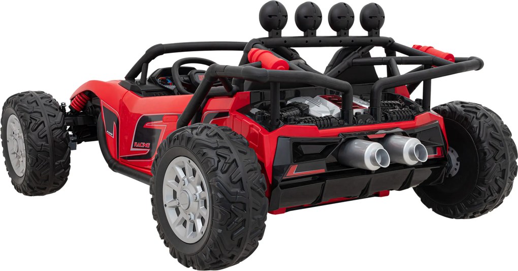 Ramiz Detská pretekárska bugina na batérie 5 Červená + motory 2x200W + diaľkové ovládanie + LED Audio + pomalý štart