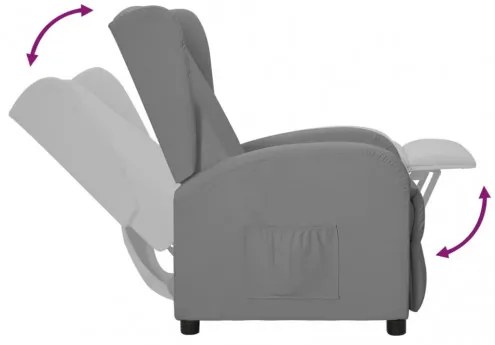 vidaXL Sklápacie kreslo wingback sivé umelá koža-