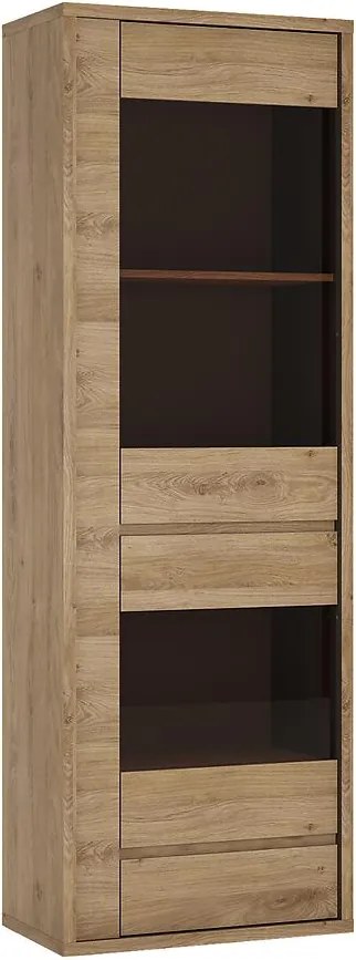 Vitrína Shetland Typ 01 1d-1s Dub Shetland/Sivá