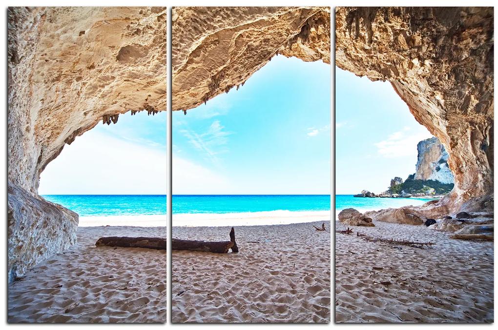 Obraz na plátne - Výhľad na pláž z jaskyne 140B (105x70 cm)