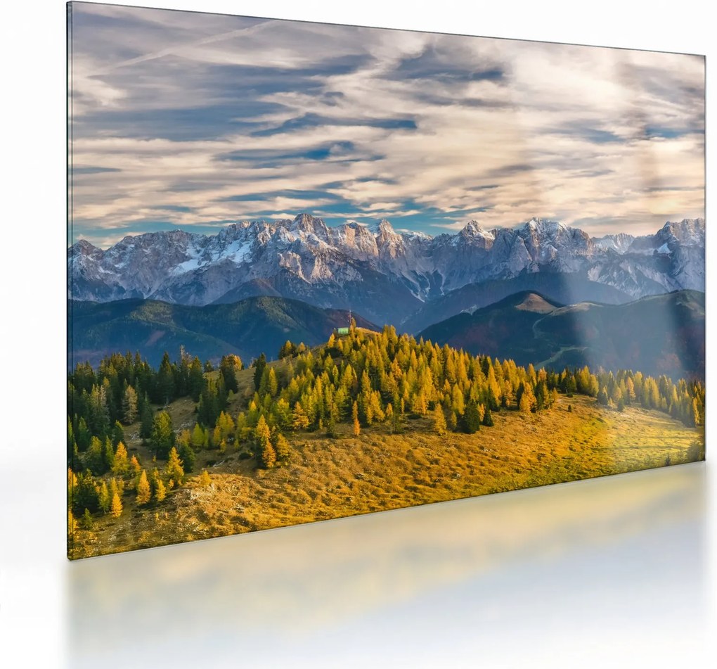 Sklenený obraz - horská panorama (70x50 cm)