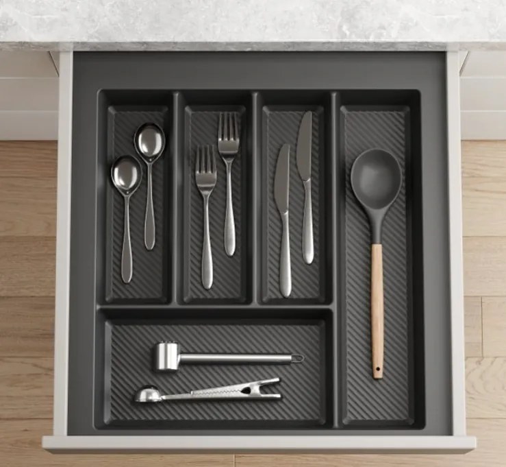 IN-DURO Príborník STRIPES 34 - 40 cm s hĺbkou 42 - 49 cm, antracit