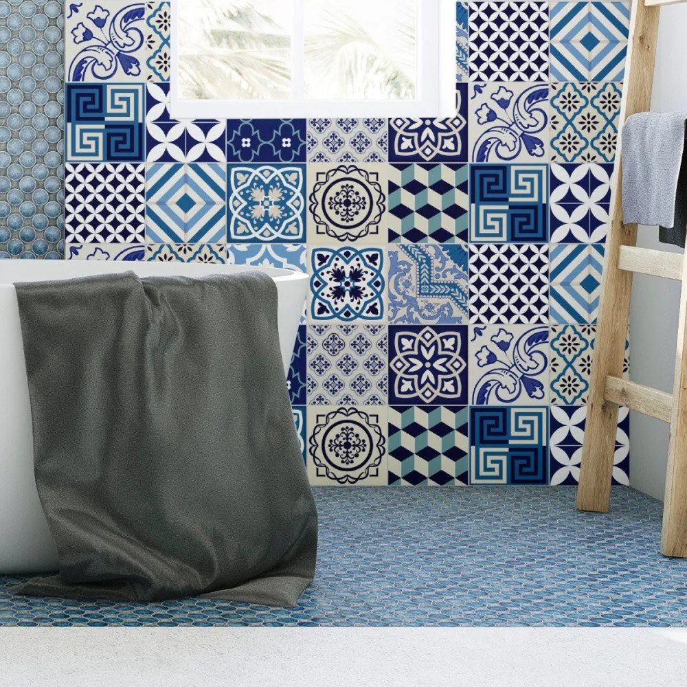 Sada 15 dekoratívnych samolepiek na stenu Ambiance Seaside, 20 × 20 cm