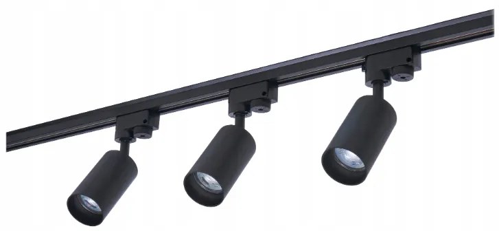BERGE LED koľajnicové svietidlo 1m - 3 reflektory GU10 - čierne