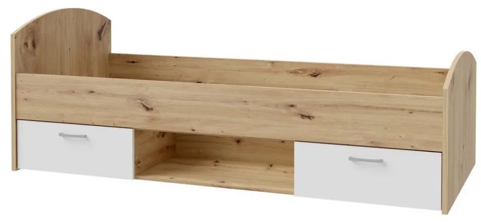 Jednolôžková posteľ s úložným priestorom URO 90x200 cm dub artisan/biela