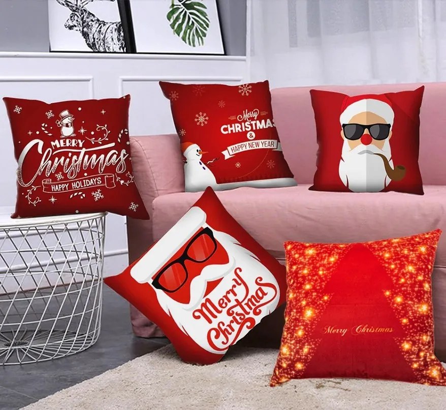 Obliečka na vankúš 3D Merry Christmas zelená